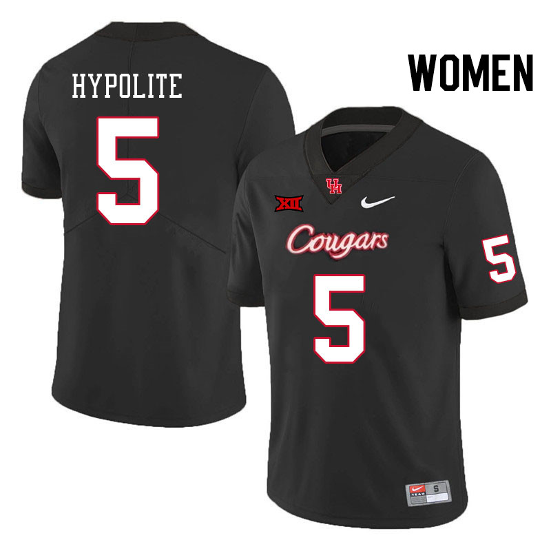 Women #5 Hasaan Hypolite Houston Cougars Big 12 XII College Football Jerseys Stitched-Black